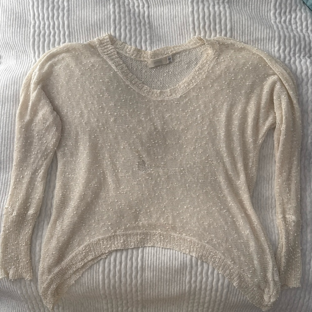 Summer cream distressed sweater size S